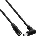 InLine DC Verl&auml;ngerungskabel, Winkelstecker 4,0 x 1,7mm, schwarz, 2m | 2 m, AWG 18,