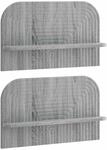 vidaXL Wandregal 2 stk. Sonoma-Grau 60 x 13,5 x 37,5 cm Holzwerkstoff | Dieses