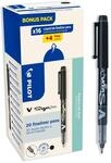 PILOT - 20er V-Sign Pen - Schreibfilzstift - Schwarz | Fl&uuml;ssigtinte -