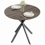 HOMCOM Esstisch f&uuml;r 2 Personen im Industriestil, &Oslash; 80 cm, Braun | Runder