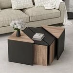 [en.casa] Couchtisch Frederikshavn Wohnzimmertisch Satztisch 4er Set...