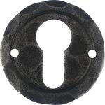 Zylinderrosette PZ , &oslash; 50 mm, H&ouml;he 3 mm, verzinkt schwarz