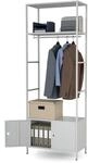 Jan Nowak B&uuml;roregal Metall mit Kleiderstange und Schrank 220 x 80 x 40 cm | 2