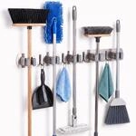 ECENCE Besenhalterung Wand Silber Besenhalter zum Kleben & Schrauben 