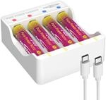 ANSMANN Lithium Ladeger&auml;t Pure Power inkl. 4X Micro AAA Akkus mit h&ouml;chster