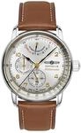 Zeppelin 9690-1 Herren Automatikuhr 42 mm Leder Braun | Silberfarbenes...