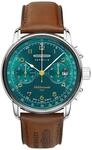 Zeppelin 9670-4 M&eacute;diterran&eacute;e Herren Quarzuhr 42 mm | Petrolfarbenes...