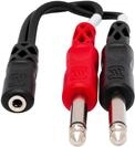 Hosa YMP-434, Stereo Breakout, 3.5 mm TRSF to Dual 1/4 in TS