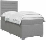vidaXL Boxspringbett mit Matratze Hellgrau 90 x 190 cm Stoff | Die Beine lassen...