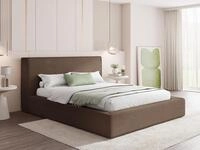 WFL GROUP Polsterbett 140x200 cm mit Bettkasten & Metall-Lattenrost &ndash; Braun