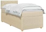 vidaXL Boxspringbett mit Matratze mit Kopfteil Creme 90 x 200 cm Stoff