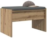 vidaXL Schuhbank mit Kissen Artisan-Eiche 63 x 38 x 40 cm