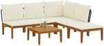 vidaXL 6 STK. Massives Akazienholz & Seil Natur