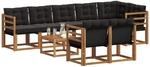 vidaXL Outdoor-Sofagarnitur 9 STK. Nat&uuml;rlich und Schwarz