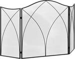 HOMCOM Kaminschutzgitter Klappbares Kamingitter 108 x 76 cm Schwarz | Mit 3...