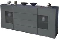Vladon Sideboard Gr&ouml;mitz V2, Kommode mit 2 gro&szlig;en T&uuml;ren und 4 Schubladen,