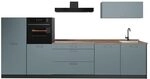 Vicco K&uuml;chenzeile R-Line, Blau-Grau/Anthrazit 340 cm | 6 Module &middot;