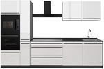 Vicco K&uuml;chenzeile R-Line, Wei&szlig; Hochglanz/Anthrazit 310 cm | 7 Module &middot;