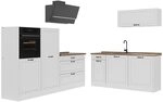 Vicco K&uuml;chenzeile R-Line, Wei&szlig; Landhaus/Wei&szlig; 220 cm | 7 Module &middot;
