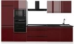 Vicco K&uuml;chenzeile R-Line, Rot Hochglanz/Wei&szlig; 340 cm | 7 Module &middot;