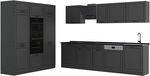 Vicco K&uuml;chenzeile R-Line, Anthrazit Landhaus/Anthrazit 180 cm | 12 Module &middot;