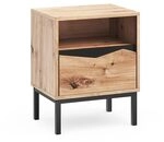 Vicco Nachttisch Elvano, Eiche/Schwarz 40 x 50 cm