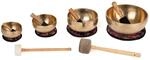 Bodhi Tibetische Klangschalen &Oslash; 13 + 15 + 19 + 24 cm | Handgefertigtes Klangschalen