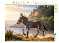Puzzle &middot; EIN schneller Trab am Meer - Esel im Sonnenuntergang | 2000 Teile &middot;