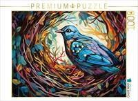 Puzzle &middot; Illustration eines Vogels im farbenfrohen Nest | 1000 Teile &middot;...