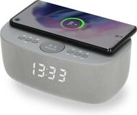 AIC Stylischer Radiowecker mit Bluetooth&reg;, kabelloser Qi-Ladefunktion, Dual...