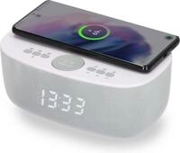 AIC Stylischer Radiowecker mit Bluetooth&reg;, kabelloser Qi-Ladefunktion, Dual...