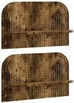 vidaXL Wandregal 2 stk. R&auml;uchereiche 60 x 13,5 x 37,5 cm Holzwerkstoff | Dieses