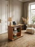 KADIMA DESIGN Computertisch GRASSE rollbar Buche 90 x 71 x 50 cm mit...