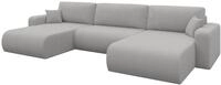 ALTDECOR Ecksofa mit Schlaffunktion U-Form BERY-U 377x193x88 - Hellgrau |...