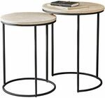 LOBERON Beistelltisch 2er Set &Eacute;morieux , beige/schwarz | Einzigartige