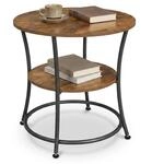 Relaxdays Beistelltisch, 2 Ablagen, HxD: 55x55 cm, Dunkelbraun/schwarz | Holzoptik &