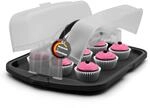 BigDean Kuchen Transportbox XL rechteckig Anthrazit Muffin Transportbox | Made...