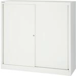 Bisley LIGHT Schiebet&uuml;renschrank ECO, 3 Ordnerh&ouml;hen, verkehrswei&szlig; | 2 Fachb&ouml;den,