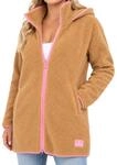 Zwillingsherz Damen Teddy Hoodiemantel &ndash; Flauschige Fleece Jacke mit Kapuze &