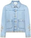 Cartoon Damen Jeansjacke mit Stickerei