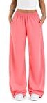 SMILODOX Jogginghose Jora Damen, Wide Leg High Waist Trainingshose mit Gerippter
