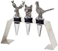 EDZARD 3er-Set Flaschenverschl&uuml;sse Hirsch Fuchs Fasan (H&ouml;he 9 cm) |...
