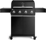 BURNHARD&reg; Big FRED Base Gasgrill 4-Brenner, Edelstahlrost, Schwarz-Matt 