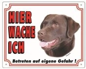 Warntafel Labrador dunkel gelb 12 x 3,5 cm