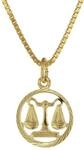 trendor Kinder Sternzeichen Waage 333 Gold + goldplattierte Kette 75990-10 