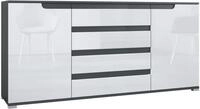 Vladon Sideboard Sylt V2, Kommode mit 2 T&uuml;ren und 4 Schubladen, Korpus -...