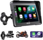 VEVOR Motorrad-Navi 7 Zoll Display mit Apple CarPlay Android Auto Schwarz | f&uuml;r