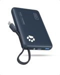 INIU 45W Power Bank, Ultra Klein 10000mAh mit Integriertem USB-C Kabel | 45W