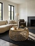 Couchtisch rund ASTLUX Aluminium 66x66x30 cm, Ast-Struktur, Gold