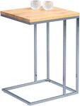 M2 Kollektion Finn &ndash; Beistelltisch 38x43x62cm | Massives Wildeichenholz | C-Form